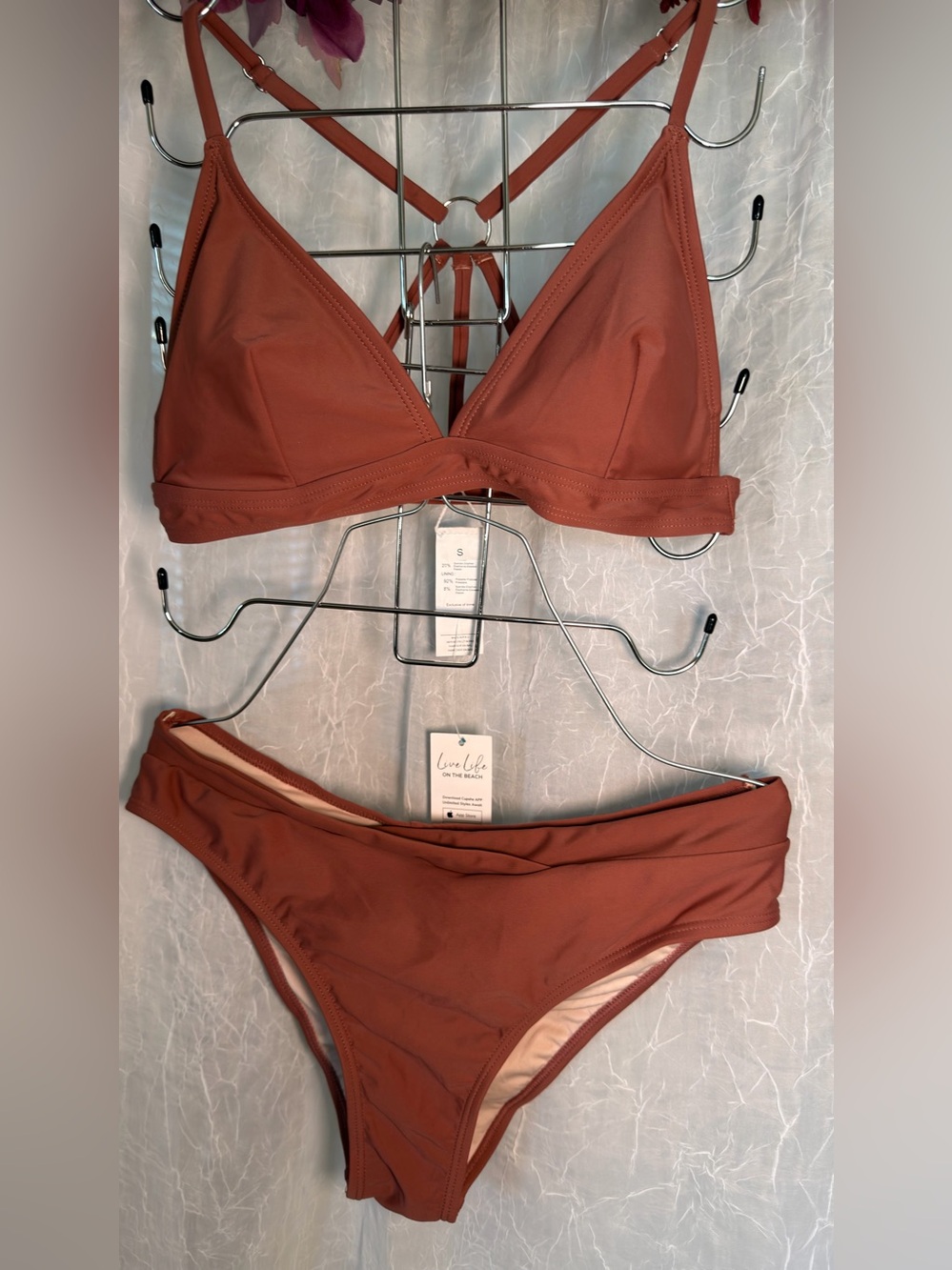 Triangle Bikini Set in Rust - Women Swim